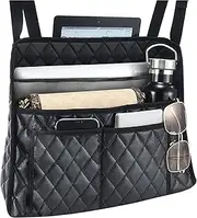 AICEL Car Handbag Purse Holder Between Seats, Auto Seat Leather Organizer Pocket, Front Seat Bag Box Storage for Cell Phone Document, Backseat Barrier for Kids Pet, Fits for Most Vehicles