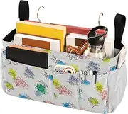 Bedside Organizer Hanging Bag For Baby Bed for College Dorm Rooms Essentials, Hospital Bed Rails,Camp Dinosaurs Spray Paint