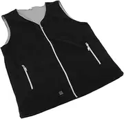 [soobu] Heated Vest Electric Heating Jacket Washable Round Neck Anti-Leakage Evenly Distributed Heat 3 Temperature Setting for Office (XL)