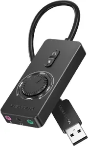 VENTION USB Sound Card, External Stereo Sound Card with Volume Control, USB to 3