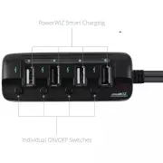 Mbeat 4-Port 40W rapid car charger with ON/OFF switches