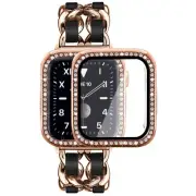 Compatible for Apple Watch Band 44mm with Screen Protectors Case Women, Jewel...