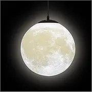 TONFON Creative 3D Printing Moon Chandelier Planet Pendant Light Lantern Restaurant Bar E27 Socket Hanging Light for Kitchen Island Living Room Bedroom Bedside Dining Room Hallway Ceiling Light Fixtur
