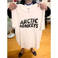 在飛比找蝦皮購物優惠-Arctic monkeys 北極潑猴經典logo樂團白色短