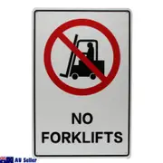2x Warning Caution Forklifts In Use Sign 200x300mm Metal Workshop Safety Public