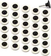 30Pcs 2 inch Roloc Style Wool Quick Change Discs Polishing Buffing Pads with 1Pc 1/4'' Holder for Die Grinder Surface Polishing and Buffing
