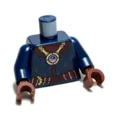 Lego - Minifigure Torso - Dark Blue, Gold, Red Belt, Bottle / Key Pattern