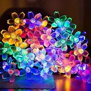 6M Cherry Blossom Flower Fairy Lights 40LED Battery Operated Indoor String Lights Waterproof Decoration Novelty Light for Home Bedroom Garden Wedding Party Multicolor