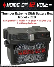 Battery Box DC POWER 12 V Cigarette Merit Dual USB Engel Fridge FIT 130 AH AGM