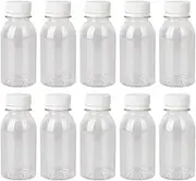 10 Pcs Empty Juice Bottles,100ML Portable Bottle, Reusable Clear Drink Containers with Lids for Juicing, Smoothie, Milk, Drinking