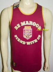 BNWT - QLD Maroons Singlet State of Origin Mens Stand With Us NRL Shirt - LARGE