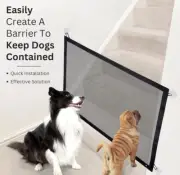 Dog Gates for The House,JG Baby Retractable Mesh Dog Gate,for No Drilling Portab