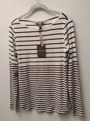 Tommy Bahama Women's Bahia Rib Variegated Stripe T-Shirt Size M