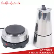 Moka Pot Espresso Coffee Maker Percolator Stovetop 4/6/9 Cups Stainless Steel