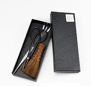 Hanafubuki Wazakura Japanese Bonsai Garden Tool Starter Kit, Made in Japan, Satsuki Scissors, Stainless Tweezers with Rake, Chinese Broom - 3 PCS Set
