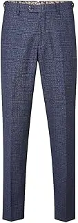 [Skopes] Men's Woolf Tailored Fit Trouser in Navy Check 28 Short to 66 Regular
