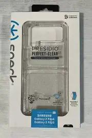 NEW Speck Presidio Perfect-Clear Fold w/Glitter Case for Samsung Z Flip 4 & 3
