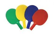 Plastic Ping Pong Paddles - Complete Set of 4 Durable Multi-Color, Blue, Red,...