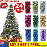 24Pcs Christmas Decorations Baubles Xmas Tree Balls Party Wedding Ornament Ball