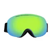 Large Sphere Ski Goggles Double Layers Adult Antifog Windproof Climbing Goggles Black frame green piece