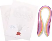 OHPHCALL 1 Set Paper Quilling Kit Set Colorful Quilling Strips Winding Tool for Scrapbook Decoration Paper Crafting Creative DIY Projects for Home and Making