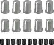 uxcell 10pcs Potentiometer Knobs,D-Shaft Replacement Rubber Potentiometer Control Knob Replacement Push Rod Cap for DJ Controller Mixer Console Encoder Speaker(Gray White)