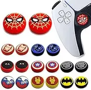 2Pcs Analog Thumb Grip Stick Cover, Dualsense Wireless Controllers Game Remote Joystick Cap, Fantastic Non-Slip Silicone Handle Protection Cover for PS5/PS4/Xbox/360/Nintendo Switch PRO (Spider Man)