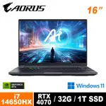 技嘉 AORUS 16X AKG 16吋電競筆電 (I7-14650HX/RTX4060/165HZ/32G/1TB SSD/WIN11 HOME/QHD)