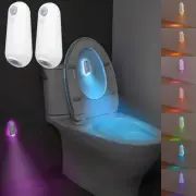 Toilet Night Light Motion Sensor 2 Pack,8 Color Changing LED Rechargeable Ins...