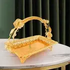 Fruit Tray Crafts Iron with Handle Dried Food Plate Serving Tray for Kitchen
