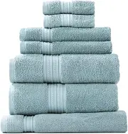 7pc Renee Taylor Brentwood Bath/Hand Towel Set 650GSM Low Twist Cotton Gray Mist