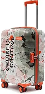 [uppercase] Geo Hardsided Cabin Trolley Bag for Travel Printed Eco Polycarbonate Luggage, Combination Lock 8 Wheel Spinner Suitcase for Unisex, 2000 Days Warranty, Green, S, Luggage