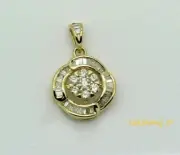 1.21CT Round Cut Diamond Unique Jewelry Pendant 14K Yellow Gold Finish