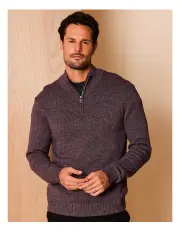 [Reserve] Carter Textured Quarter Zip Knit in Burgundy