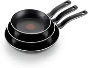 T-fal A857S3 Specialty Nonstick Omelette Pan 8-Inch 9.5-Inch and 11-Inch Dishwasher Safe PFOA Free Fry Pan/Saute Pan Cookware Set, 3-Piece, Gray