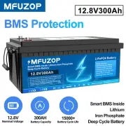 300Ah 12V Lithium Battery LiFePO4 Deep Cycle Built-in BMS Rechargeable for RV