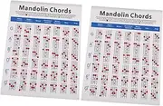 Generic 2 Pcs Mandolin Chord Chart l Coated Paper Diagram for Beginners Trainning Guide Mandolin Notes Chords