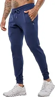 [GINTPK] Men's Workout Joggers Slim Fit, Tapered Gym Pants, Active Athletic Running Sweatpants with Zipper Pockets