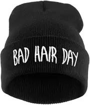 [Joyci] Winter Unisex Funny Bad Hair Day Hip Pop Beanie Hat Women Men Ski