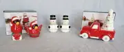 NEW! Winterberry Snowmen Salt & Pepper Set Only by Pfaltzgraff