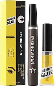 Microblading Eyebrow Pencil - Smudgeproof Eye Brow Pencil | 4-Prong fork Eyebrow Makeup Liquid Pen with Eyebrow Gel for Natural Hair-Like Brows for Women