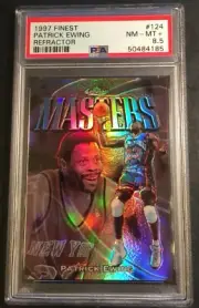 1997 PATRICK EWING TOPPS FINEST REFRACTOR #124 PSA 8.5 KNICKS POP 1 0996/1090