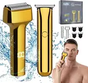 Hair Clippers for Men, Men's Foil Shaver Cordless Zero Gapped Trimmer & Beard Trimmer, 2 in 1 Hair Trimmers and Shaver for Men Kit (Gold)