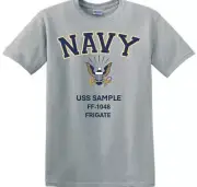 USS SAMPLE FF-1048* FRIGATE *EAGLE*SHIRT. OFFICIALLY LICENSED