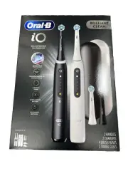 Oral-B iO Brilliant Clean Black & White Rechargeable Toothbrush, Bluetooth