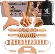 PYSEAN 7-in-1 Wood Therapy Massage Kit Helps You Eliminate Cellulite, Perform Lymphatic Drainage, Relax Your Muscles, Relieve Muscle Pain, and Sculpt Your Body into a Beautiful Shape
