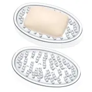 Plastic Soap Holder Soap Dish Bar Saver Tray with Holes Soap Sponge Holder for