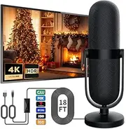 Mozone Indoor TV Aerial,560+ Miles Range TV Ariels Indoor with Amplifier Signal Booster, TV aerial for Smart and Older TV's,Digital Aerial Supports 4K 1080P HD Local Channels with 18ft HD Cable 01