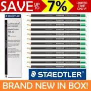12x GREEN NEW IN BOX Staedtler Glasochrom Chinagraph Lumocolor Permanent Pencil