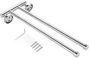TBKBZTLALX 1pc Stainless Steel Swivel 2 Swing Arm Towel Holder Bar Rail Hanger Rack Wall Mounted for Bathroom Towel Rack